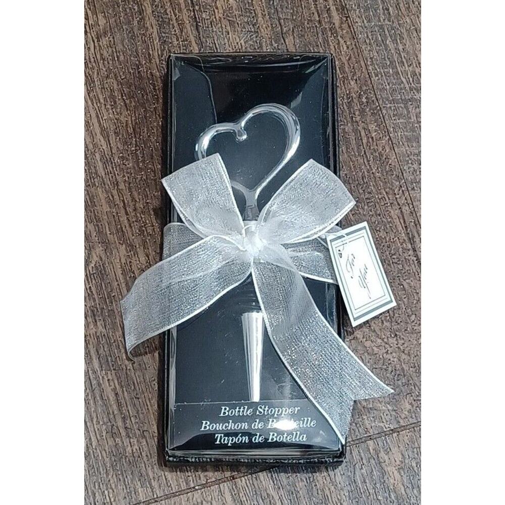 Premium Wine Stopper, Silver Heart by Kate Aspen NEW in Factory Box